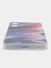 Фиолетовый чехол на Tecno Pova Neo 3 (Текно Пова Нео 3), прозрачный, с рисунком, защита камеры