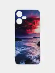 Фиолетовый чехол на Tecno Pova Neo 3 (Текно Пова Нео 3), прозрачный, с рисунком, защита камеры