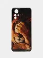 Светло-бежевый чехол прозрачный на Xiaomi Redmi Note 12S (Сяоми Редми Нот 12S), с рисунком, защита камеры