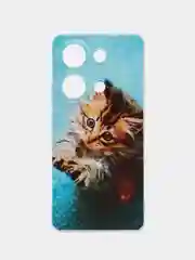 Светло-коричневый чехол на Xiaomi Redmi Note 13 Pro 4G/Poco M6 Pro 4G, прозрачный, с рисунком, защита камеры