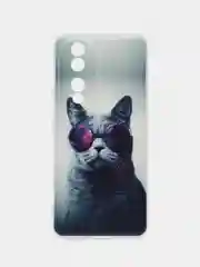Синий меланж силиконовый чехол на Honor 90 (Хонор 90), прозрачный, с рисунком