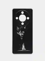 Серый меланж силиконовый чехол на Honor X9B (Хонор X9B), прозрачный, с рисунком, защита камеры