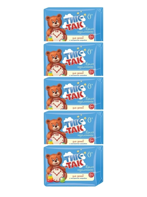 Мыло детское гипоаллергенное "ТИК-ТАК", 5 шт. по 150 г, 0+
