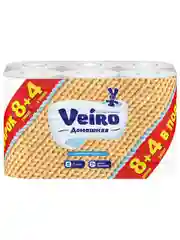 Белый туалетная бумага Veiro Домашняя 8+4 2 слоя