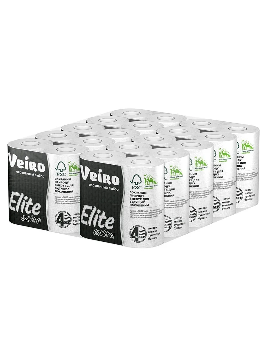 Туалетная бумага Veiro Elite 4 сл 40 рулонов