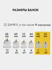 Вакуумные банки для массажа и хиджамы, антицеллюлитные набор 32 шт  в контейнере с насосом
