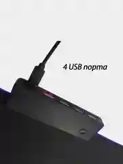 Коврик для мыши с 4-х портовым USB хабом и RGB подсветкой, 800 х 300 мм