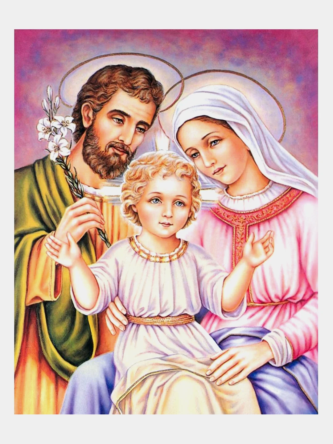 Розовый fortunna/алмазная мозаика, картина стразами, алмазная живопись Святые 30 х 40 см