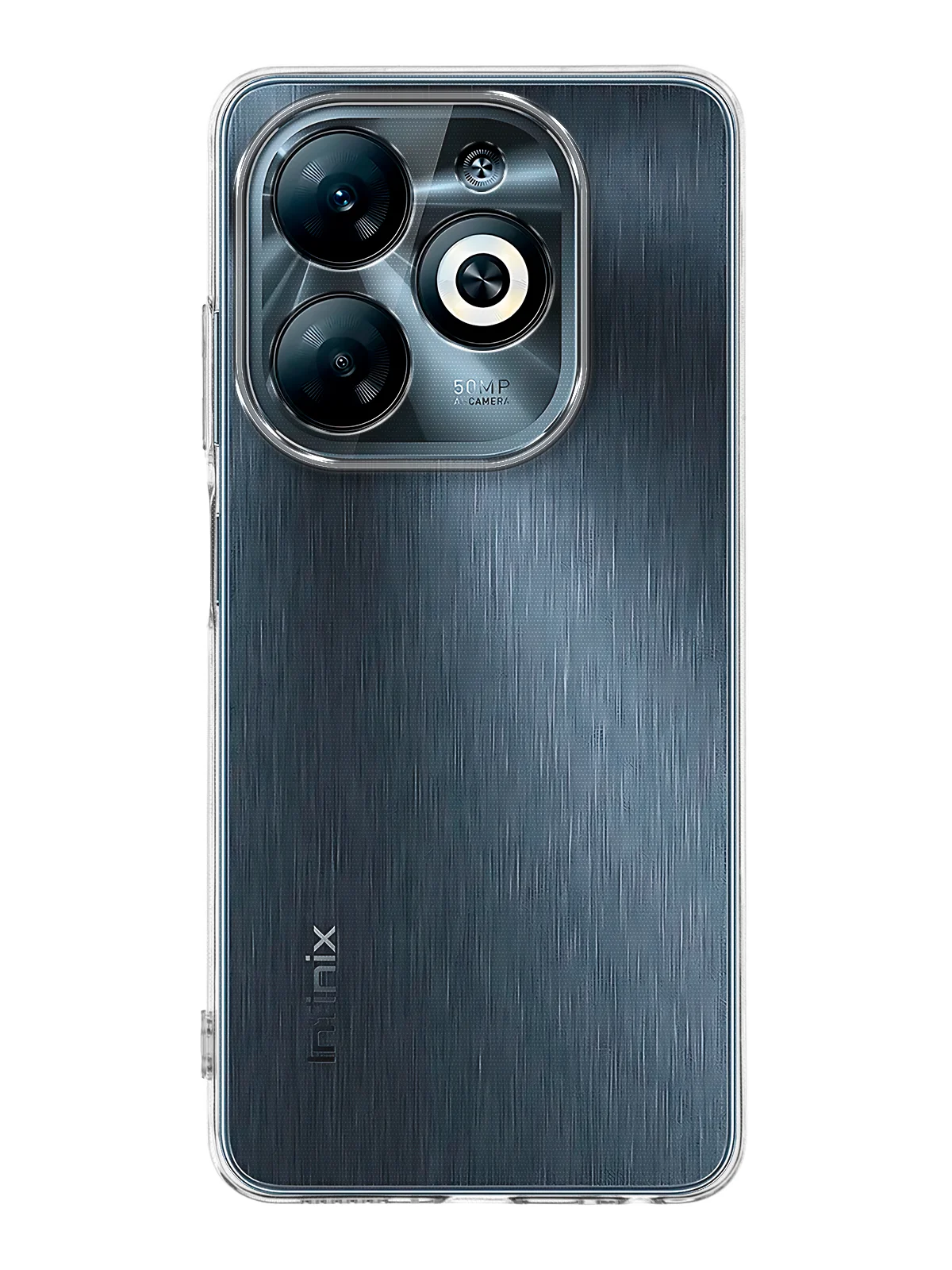 Прозрачный чехол для Infinix Smart 8 Pro силиконовый BROSCORP матовый / прозрачный с защитой камер