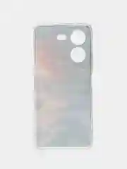 Фиолетовый силиконовый чехол на Tecno Pova 5 (Текно Пова 5), прозрачный, с рисунком, защита камеры