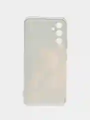 Светло-бежевый чехол на Samsung Galaxy A34 5G (Самсунг A34), прозрачный, с рисунком, защита камеры