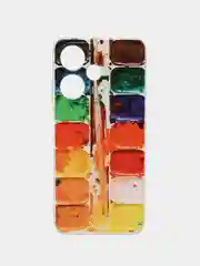 Бордовый чехол на Infinix Hot 30i (Инфиникс Хот 30и) с рисунком, прозрачный