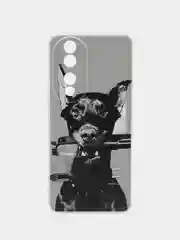 Серый силиконовый чехол на Honor 90 (Хонор 90), прозрачный, с рисунком