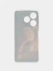 Светло-бежевый чехол на Tecno Spark 10/10C (Текно Спарк 10/10С), прозрачный, с рисунком, защита камеры