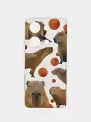 Терракотовый чехол на Xiaomi Redmi Note 13 Pro 4G/Poco M6 Pro 4G, прозрачный, с рисунком, защита камеры