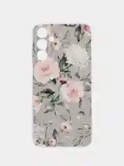 Кораллово-розовый силиконовый чехол на Samsung Galaxy A15 / Самсунг А15 прозрачный, с принтом, защита камеры