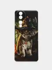 Медный силиконовый чехол на Honor 90 (Хонор 90), прозрачный, с рисунком
