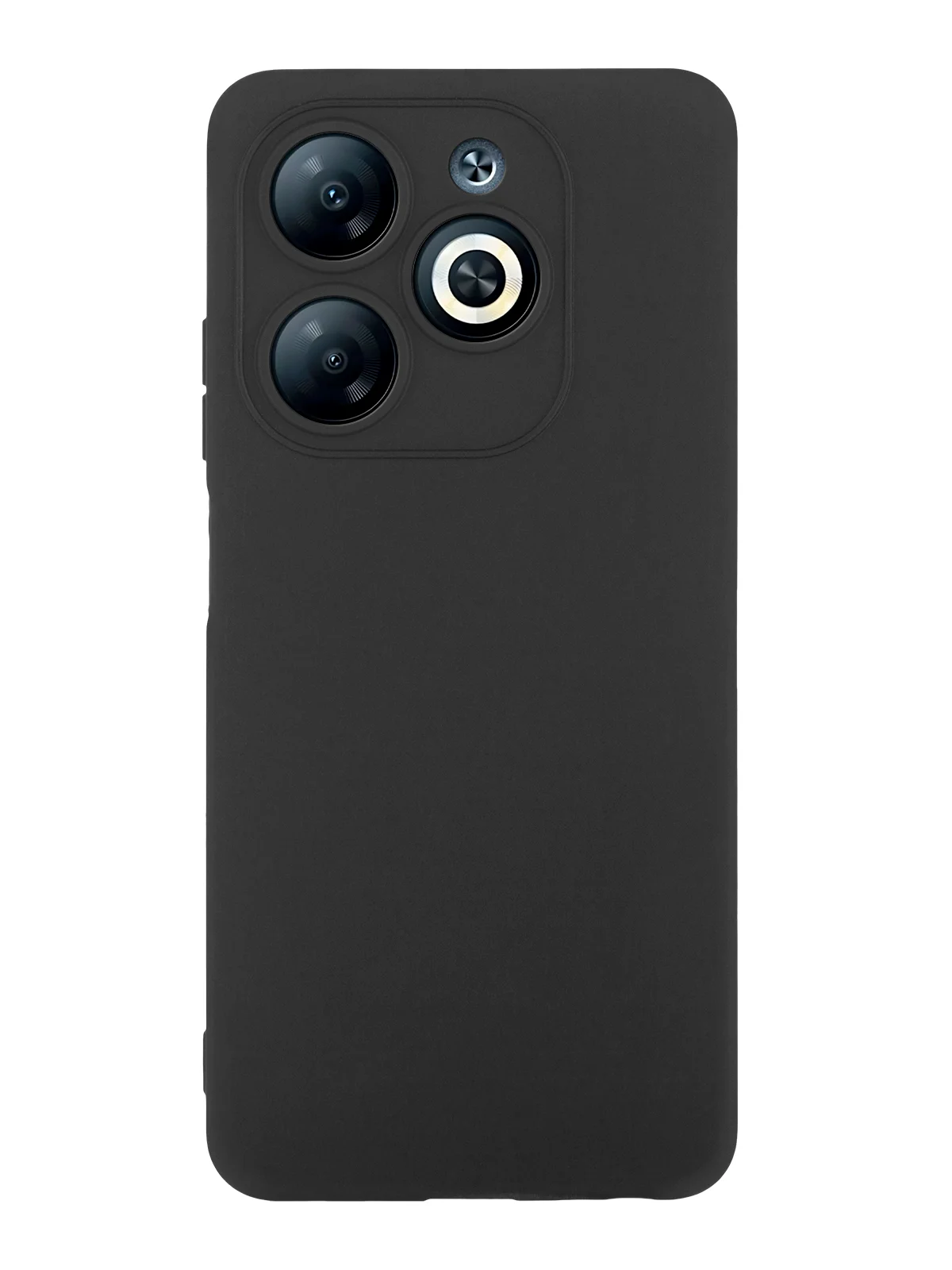 Черный чехол для Infinix Smart 8 Pro силиконовый BROSCORP матовый / прозрачный с защитой камер