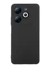 Черный чехол для Infinix Smart 8 Pro силиконовый BROSCORP матовый / прозрачный с защитой камер