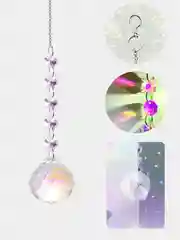 Бежевый ловец солнца подвеска, цвет Северное сияние+серебро