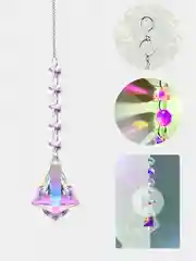Зеленый ловец солнца подвеска, цвет Северное сияние+серебро