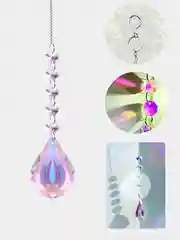 Манго ловец солнца подвеска, цвет Северное сияние+серебро