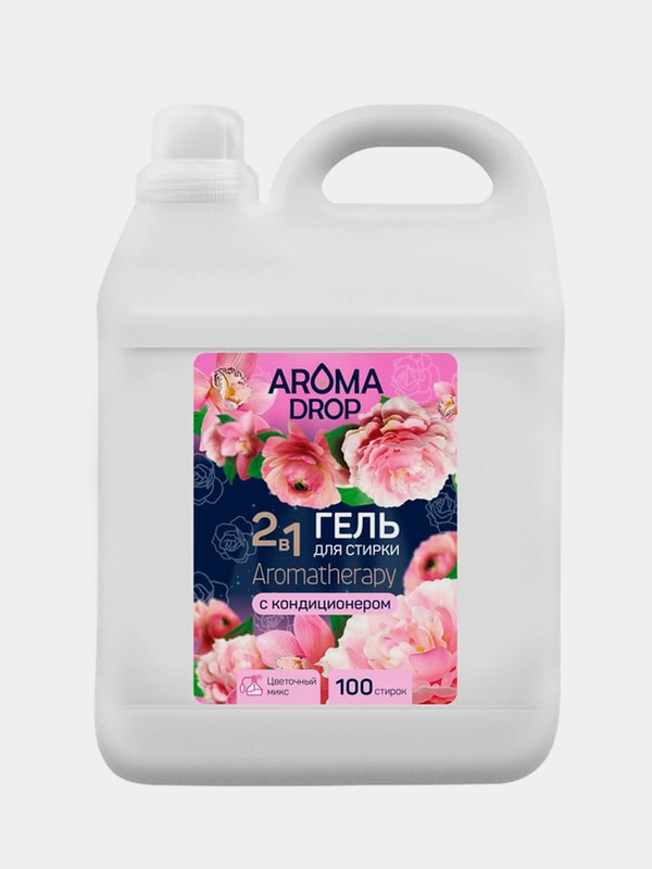 Гель для стирки с кондиционером Aroma Drop Aromatherapy Цветочный микс, 100 стирок, 5 л