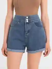 Синий шорты джинсовые, женские шортики с завышенной талией, S-XXXL