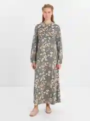 Зелёный хаки платье мусульманское женское длинное в пол, макси, Lilians