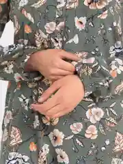 Зелёный хаки платье мусульманское женское длинное в пол, макси, Lilians