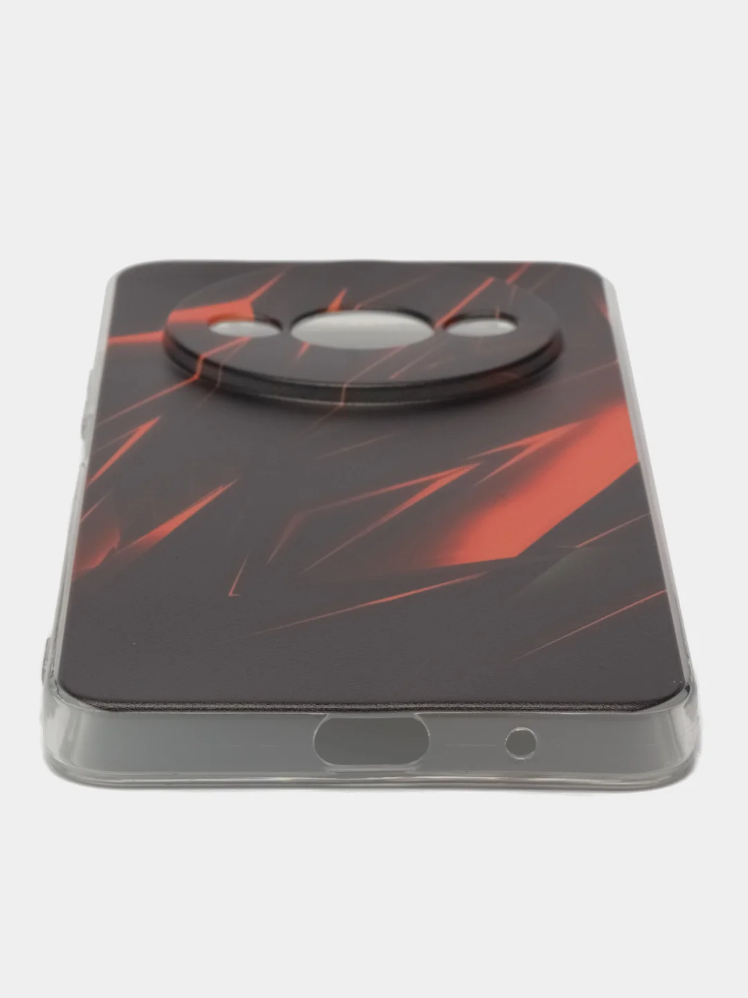 Красный чехол на Redmi A3/Poco C61 / Редми А3/Поко С61 прозрачный, с рисунком, защита камеры