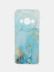 Светло-синий чехол на Redmi A3/Poco C61 / Редми А3/Поко С61 прозрачный, с рисунком, защита камеры