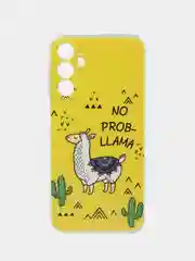 Горчичный силиконовый чехол на Samsung Galaxy A15 / Самсунг А15 прозрачный, с принтом, защита камеры