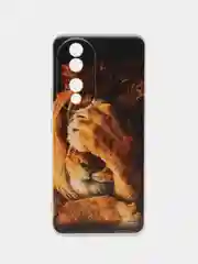 Светло-бежевый силиконовый чехол на Honor 90 (Хонор 90), прозрачный, с рисунком