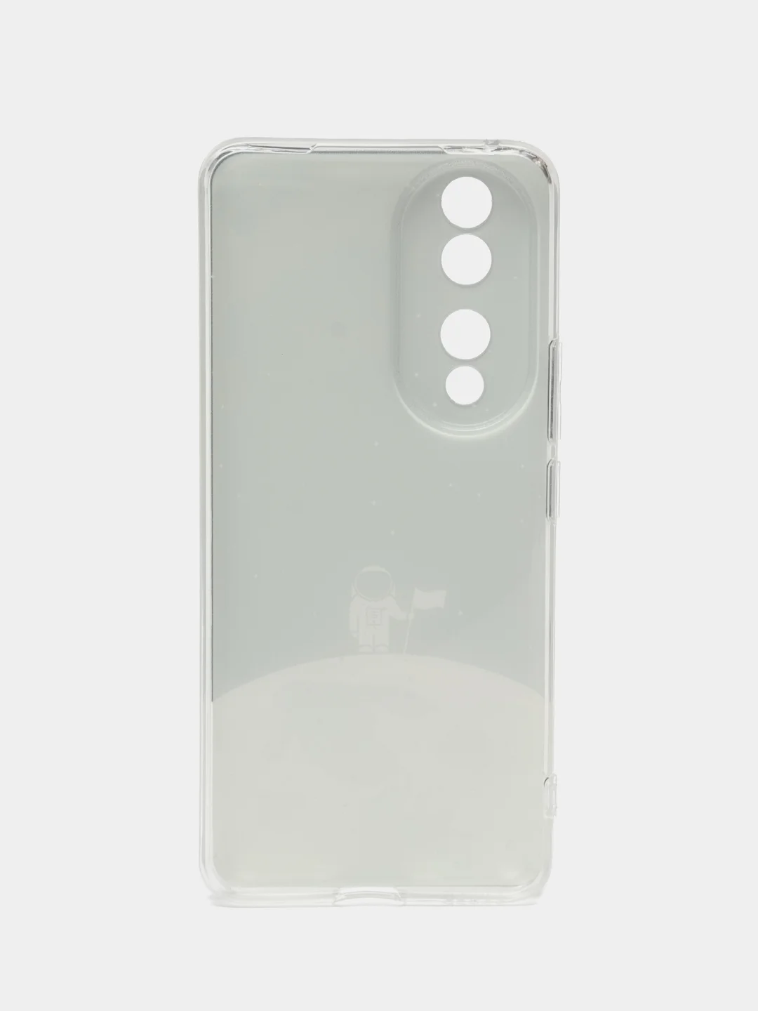 Серебряный силиконовый чехол на Honor 90 (Хонор 90), прозрачный, с рисунком