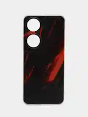 Красный чехол на Honor X7B/90 Smart / Хонор X7B/90 Смарт прозрачный, с рисунком, защита камеры