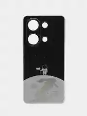 Серебряный чехол на Xiaomi Redmi Note 13 Pro 4G/Poco M6 Pro 4G, прозрачный, с рисунком, защита камеры