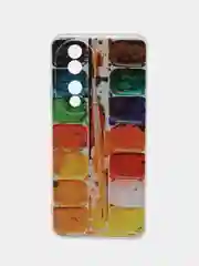 Бордовый силиконовый чехол на Honor 90 (Хонор 90), прозрачный, с рисунком