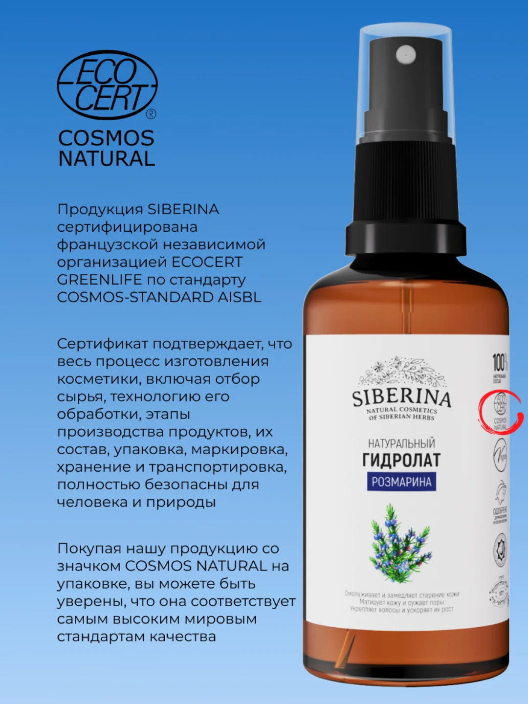 Гидролат розмарина Siberina