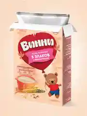 Каша детская Винни молочная 5 злаков с пребиотиками, с 6 месяцев, 200 г