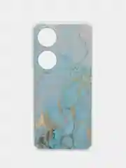 Светло-синий чехол на Honor X7B/90 Smart / Хонор X7B/90 Смарт прозрачный, с рисунком, защита камеры