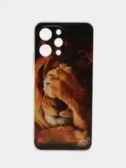 Светло-бежевый силиконовый чехол на Xiaomi Redmi 12 (Редми 12), прозрачный, с рисунком, защита камеры