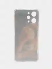 Светло-бежевый силиконовый чехол на Xiaomi Redmi 12 (Редми 12), прозрачный, с рисунком, защита камеры