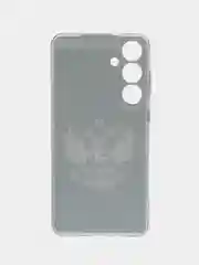 Приглушённый хаки силиконовый чехол на Samsung Galaxy A15 / Самсунг А15 прозрачный, с принтом, защита камеры
