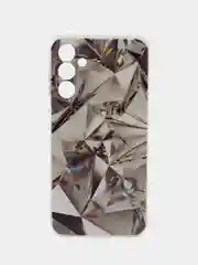 Серый металлик силиконовый чехол на Samsung Galaxy A15 / Самсунг А15 прозрачный, с принтом, защита камеры