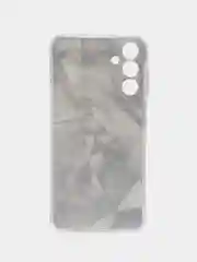Серый металлик силиконовый чехол на Samsung Galaxy A15 / Самсунг А15 прозрачный, с принтом, защита камеры