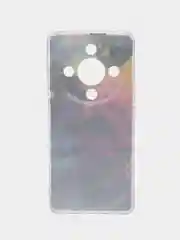 Пурпурный силиконовый чехол на Honor X9B (Хонор X9B), прозрачный, с рисунком, защита камеры