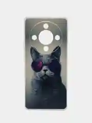 Синий меланж силиконовый чехол на Honor X9B (Хонор X9B), прозрачный, с рисунком, защита камеры