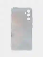 Фиолетовый чехол на Samsung Galaxy A34 5G (Самсунг A34), прозрачный, с рисунком, защита камеры
