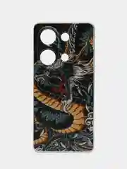 Коричневый чехол на Xiaomi Redmi Note 13 Pro 4G/Poco M6 Pro 4G, прозрачный, с рисунком, защита камеры